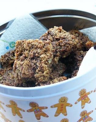 Banana, coconut & chocolate chip flapjacks