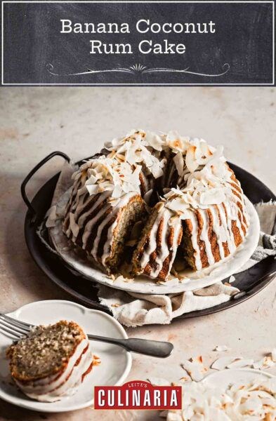 Banana coconut rum bundt cake