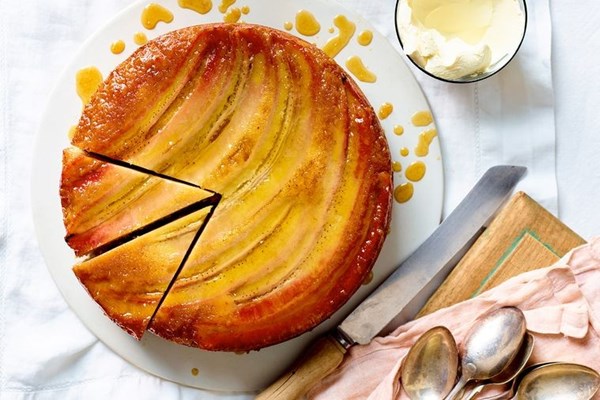 Banana, condensed milk & golden syrup cake
