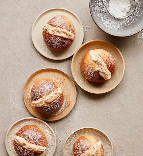Banana custard brioche buns