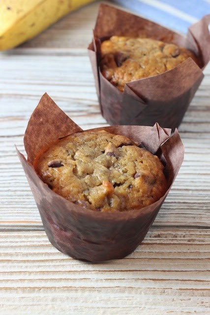 Banana espresso chocolate chip muffins