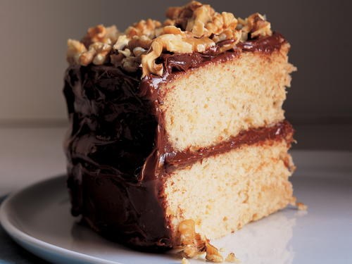 Banana layer cake with fudgy frosting or tangy vanilla frosting