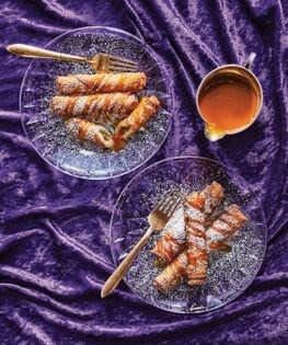 Banana lumpia with caramel