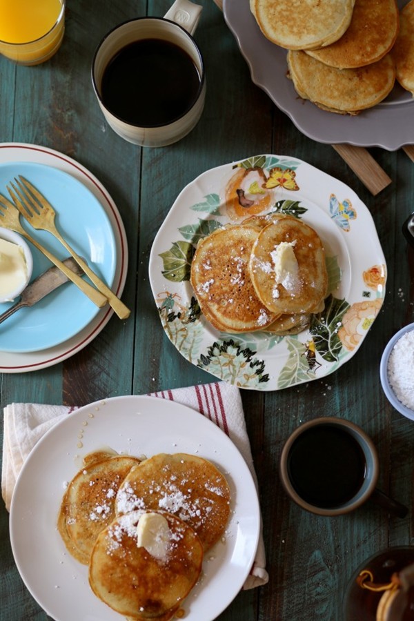 Banana milk chocolate weekend pancakes