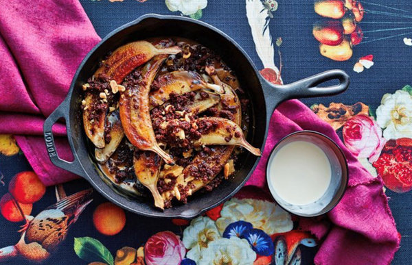 Banana, peanut and chocolate crumble
