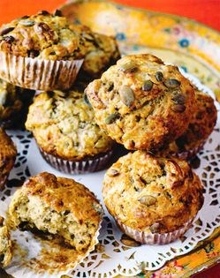 Banana, pecan and pumpkin seed muffins
