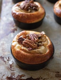Banana pecan caramel brioche tarts