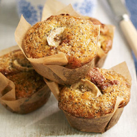 Banana, poppy, orange, ginger and chocolate muffins