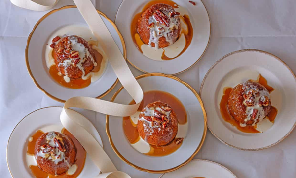 Banana puddings with tahini butterscotch