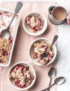 Banana-raspberry breakfast bake casserole