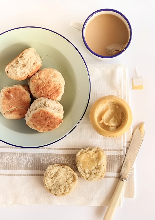 Banana scones with whipped honey butter