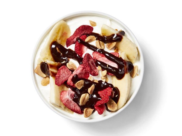 Banana split yogurt bowl