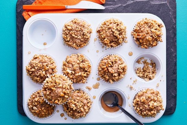 Banana, walnut & maple muffins