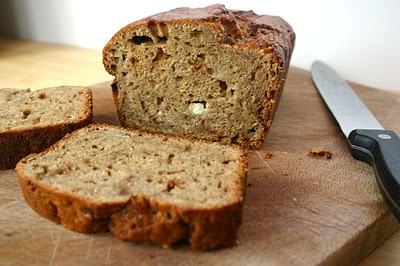 Banana, walnut and white chocolate loaf