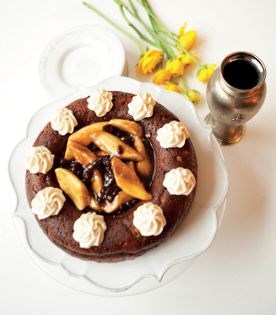 Bananas Foster savarin with crème mousseline
