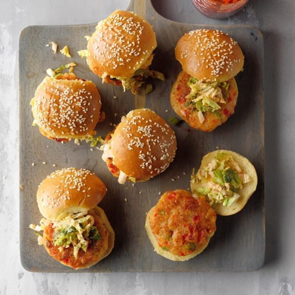 Bang bang shrimp cake sliders