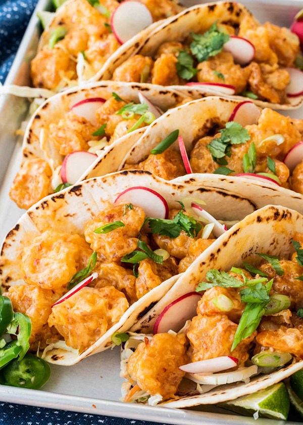 Bang bang shrimp tacos