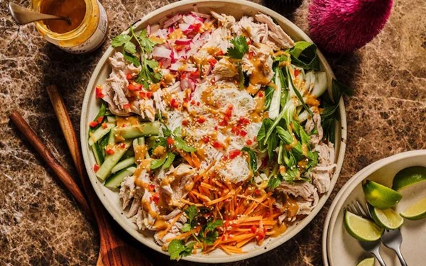 Bang bang turkey noodle salad