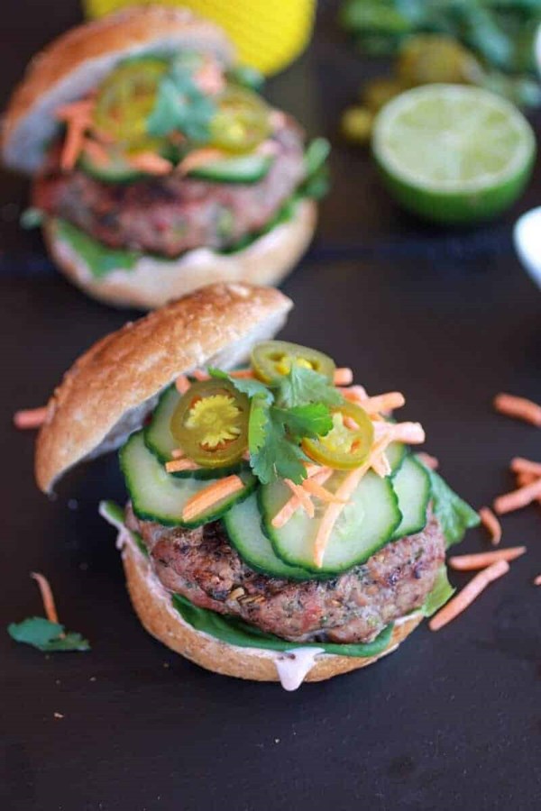 Banh mi Asian burgers