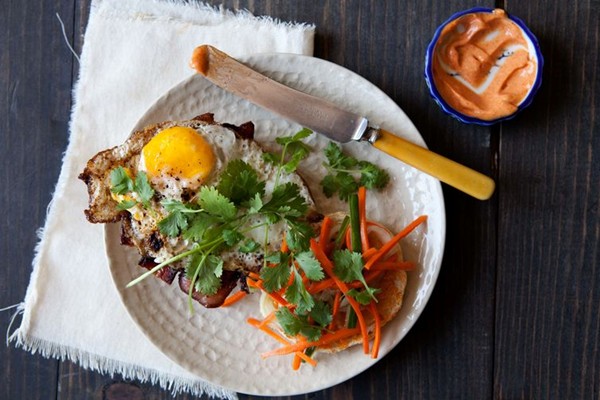 Bánh mì-inspired breakfast sandwiches (with pickled veggies)
