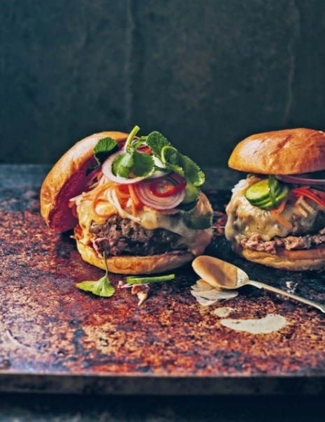 Bánh mì-inspired brioche burgers