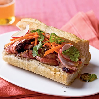 Banh mi-style roast beef sandwiches