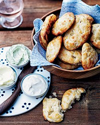 Bannock scones with three butters