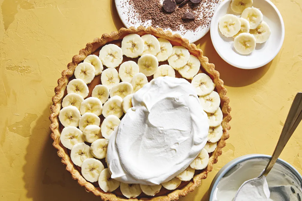 Banoffee tart with rice shortbread crust
