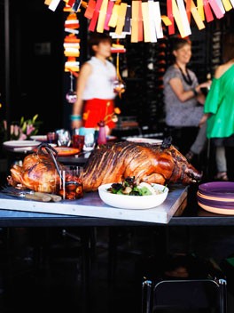 Bar H: Suckling pig with roast fennel and warrigal greens