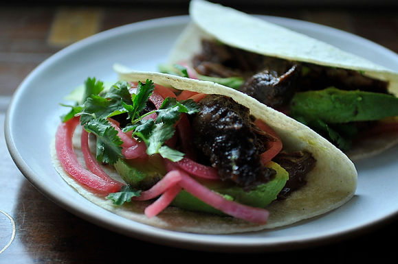 Barbacoa beef cheek tacos
