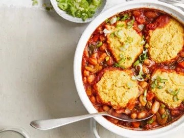 Barbecue bean and corn bread bake 