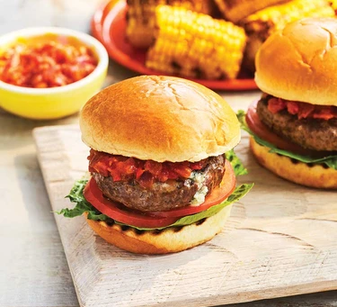 Barbecue beef burgers