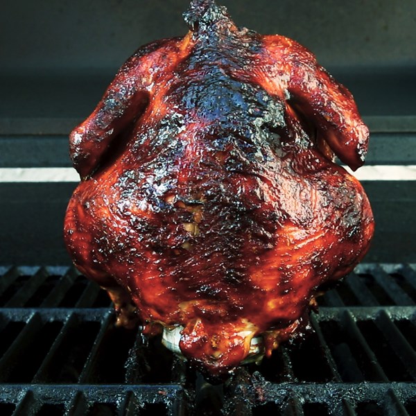 Barbecue beer can chicken