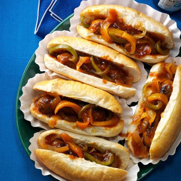Barbecue brats & peppers