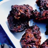 Barbecue chicken thighs with dukkah