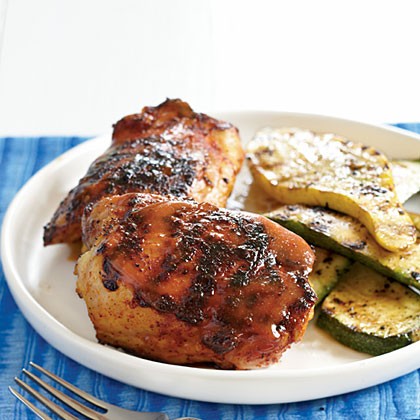 Barbecue chicken with mustard glaze