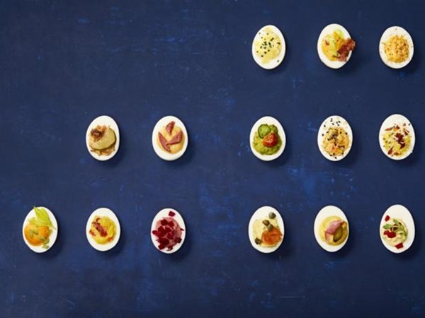 Barbecue deviled eggs