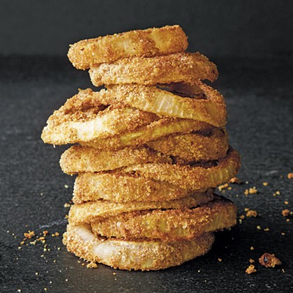 Barbecue-flavored onion rings