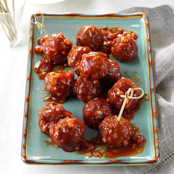 Barbecue-glazed meatballs