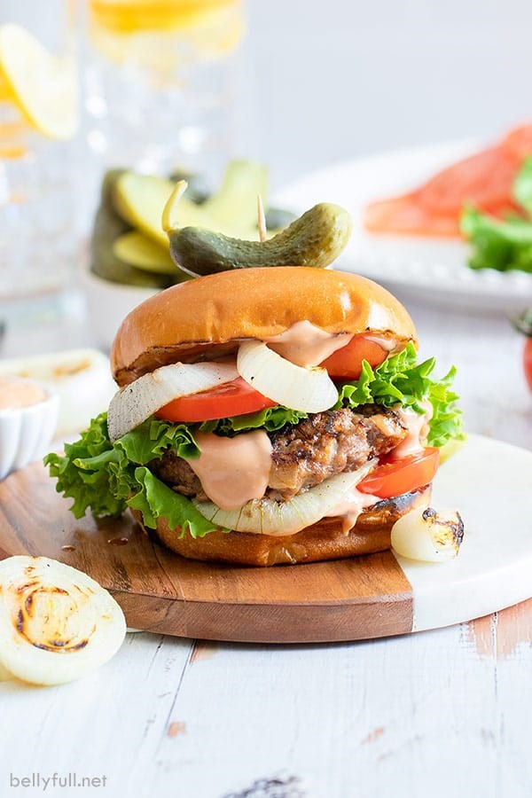 Barbecue onion burger