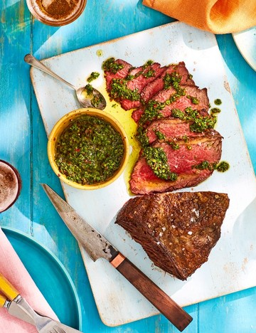 Barbecue picanha with chimichurri