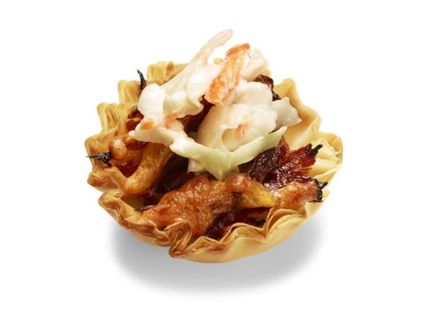 Barbecue pork phyllo shells