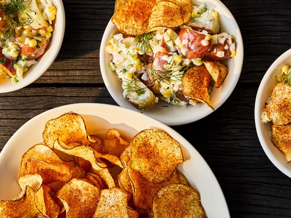 Barbecue-spiced potato chips