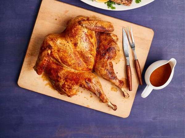 Barbecue-spiced spatchcocked turkey
