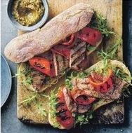 Barbecue steak sandwiches with chimichurri