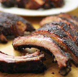 Barbecued baby back ribs