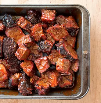 Barbecued burnt ends