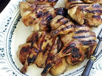Barbecued butterflied chicken with nam jim
