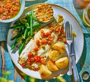 Barbecued fish with lemon & rosemary
