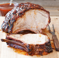 Barbecued glazed pork roast